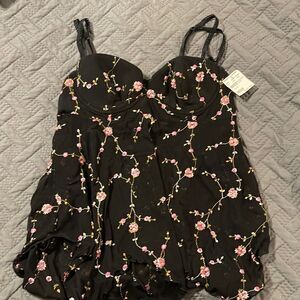 Y2K mesh top floral